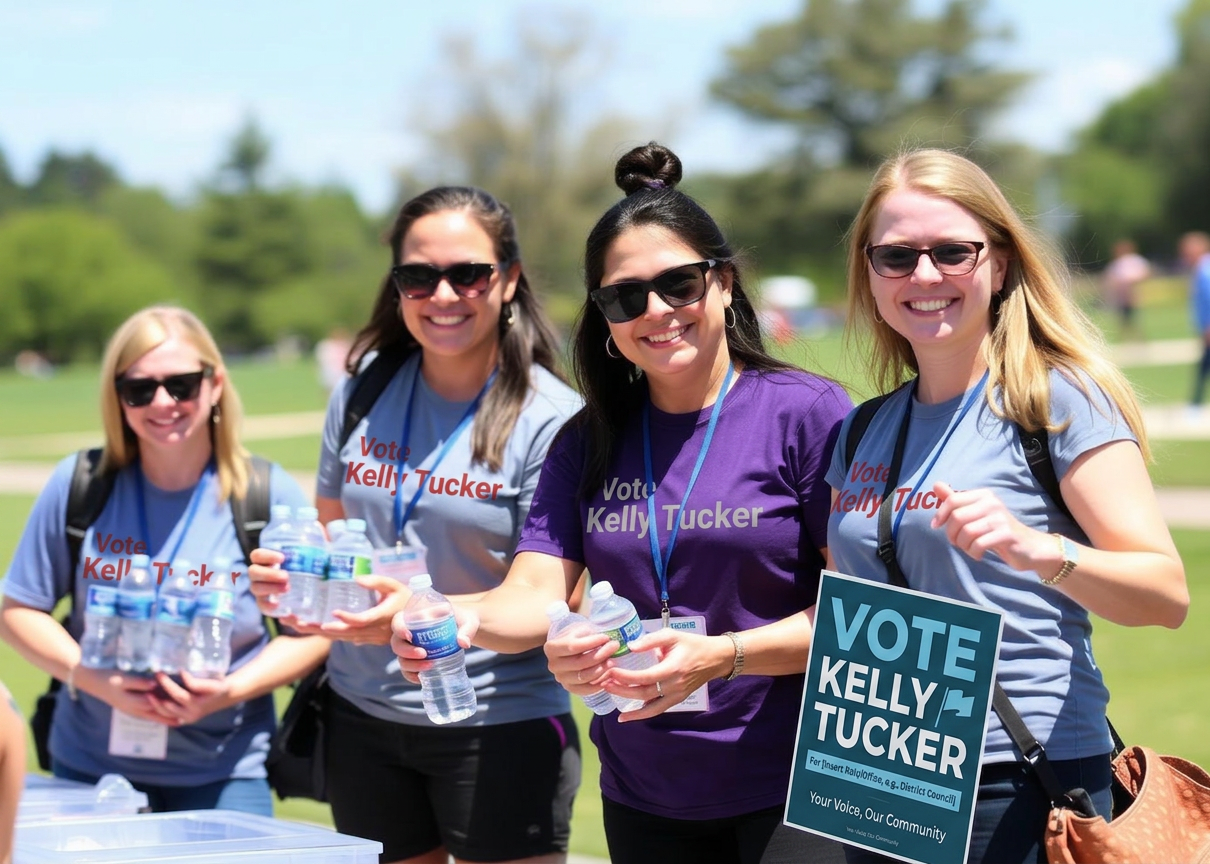 Campaign volunteers at a community event